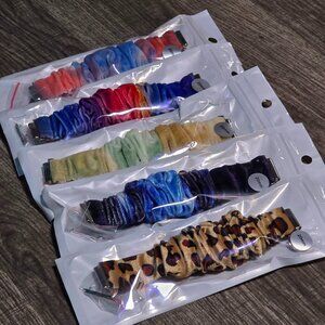 5 Pack Bundle -Fluffy 20mm Scrunchie Watchband for Samsung and Smart Watch Lot